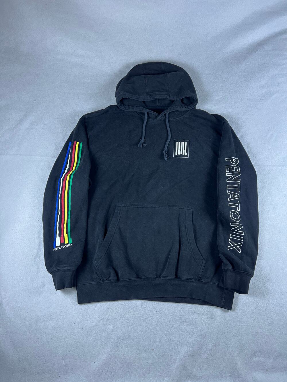 Pentatonix Band Hoodie Adult XL Black Striped Spellout Graphics Tour Concert